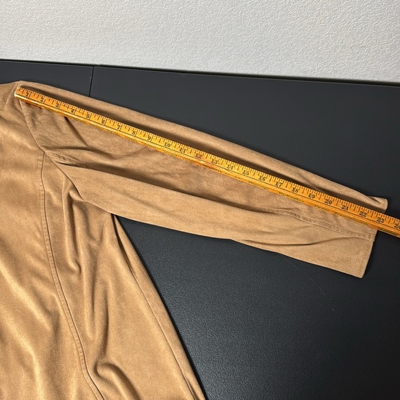 JM Collection suede like open cardigan - Picture 5 of 6